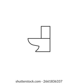Flat Icon- Toilet icon thin line art