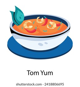 Here’s a flat icon of tom yum dish