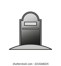 Flat icon with tombstone. Vector illustration. stock image. 