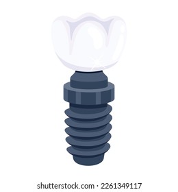 A flat icon of tooth implant 