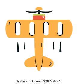 Flat icon of toy plane 