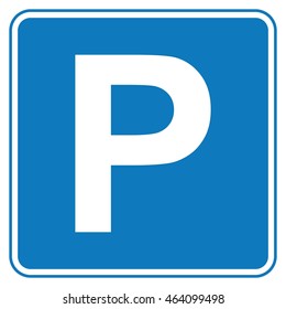 Flat icon traffic sign parking. Vector illustration.