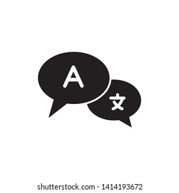 Flat icon of translate, conversation, chatting. Editable vector stroke 2000x2000 Pixel.