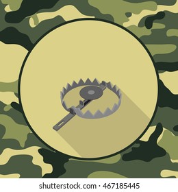 flat icon trap,item in camouflage vector format eps10