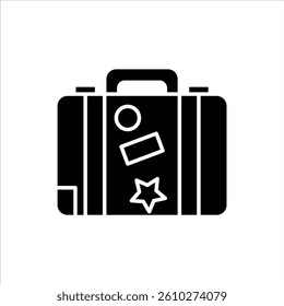 Flat Icon Travel Suitcase Stylized and Editable Vector Illustration for House Appliances Design Theme.