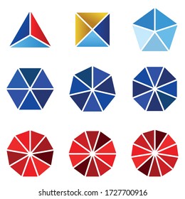 flat icon triangle, square, pentagon, hexagon, heptagon, octagon. Design template vector