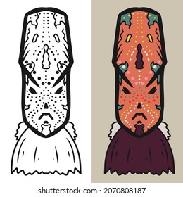 flat icon tribal mask illustration, editable vector file for all of your graphic needs.