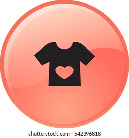 Icono plano. Camiseta con corazón.
