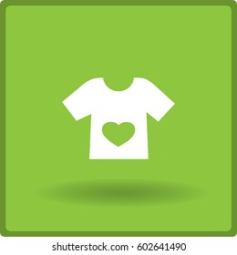 Ícone plano. Camiseta com coração.