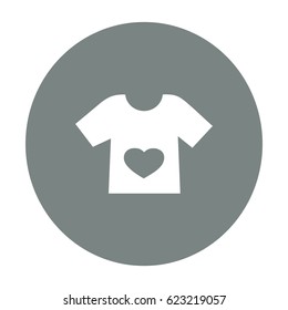 Flat icon. T-shirt with a heart.