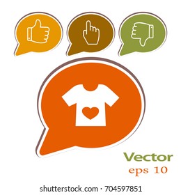 Flat icon. T-shirt with a heart.