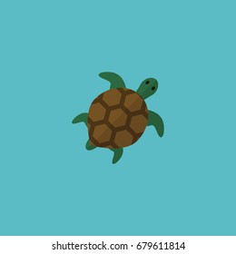 Flat Icon Turtle Element. Vector Illustration Of Flat Icon Tortoise Isolated On Clean Background. Can Be Used As Tortoise, Turtle And Animal Symbols.