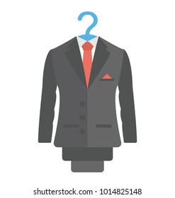 
Flat icon of a tuxedo on a hanger 
