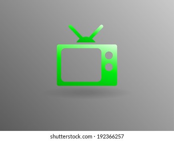 Icono plano de la televisión