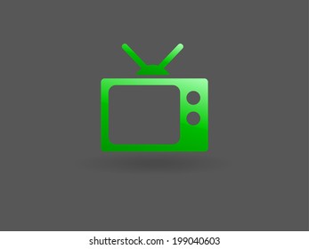 Flat icon of tv