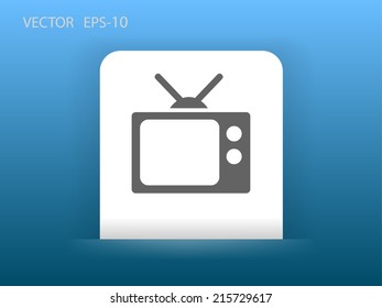 Flat icon of tv