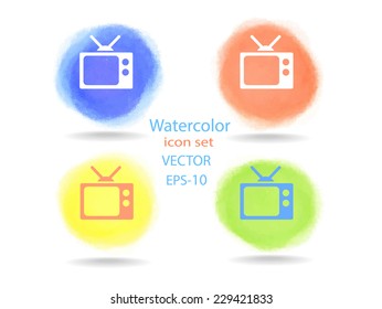 Flat icon of tv
