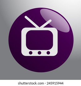 Flat icon of tv
