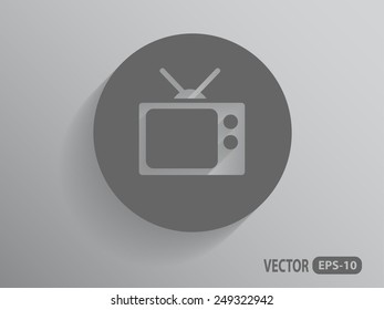 Flat icon of tv