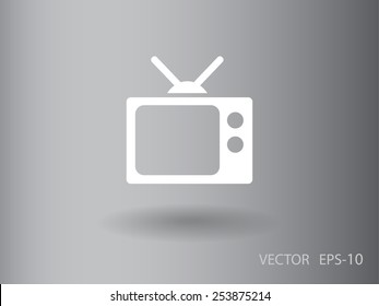 Flat icon of tv