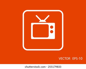 Flat icon of tv
