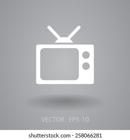 Flat icon of tv