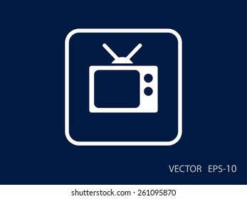 Icono plano de la televisión