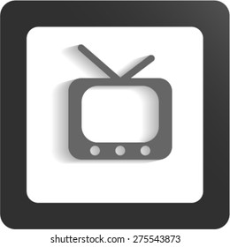 Flat icon of tv