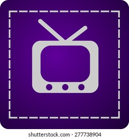 Flat icon of tv