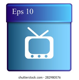 Flat icon of tv