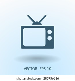 Flat icon of tv