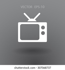 Icono plano de la televisión