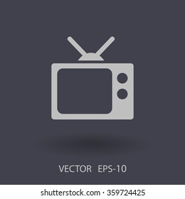 Flat icon of tv