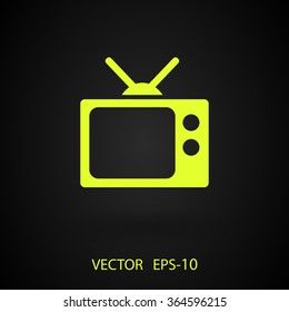Flat icon of tv