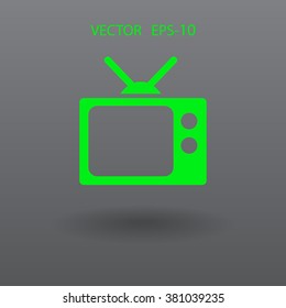 Flat icon of tv
