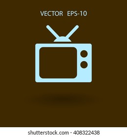 Flat icon of tv