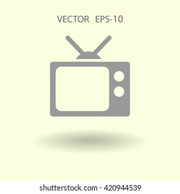 Flat icon of tv