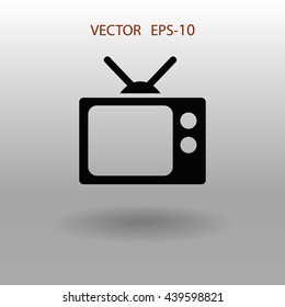 Flat icon of tv
