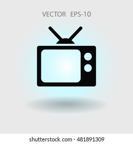 Flat icon of tv