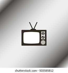 Flat icon of tv