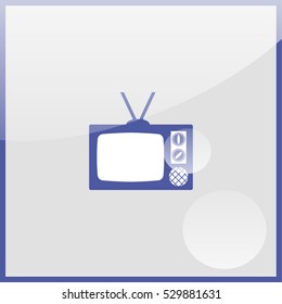 Flat icon of tv