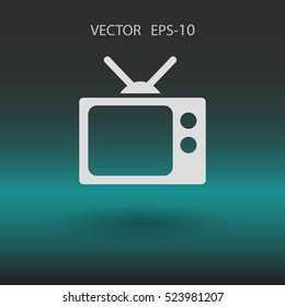 Flat icon of tv. vector illustration