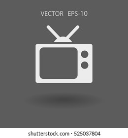 Icono plano de la televisión. ilustración vectorial