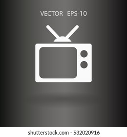 Flaches Symbol von TV. Vektorgrafik