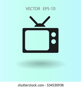 Flat icon of tv. vector illustration