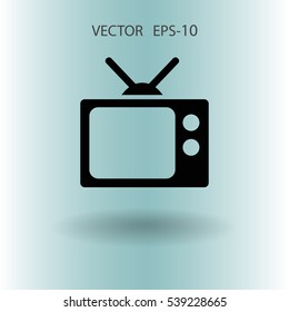 Icono plano de la televisión. ilustración vectorial