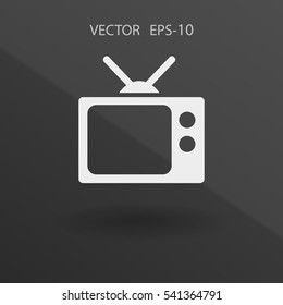 Icono plano de la televisión. ilustración vectorial