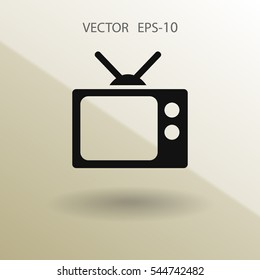 Icono plano de la televisión. ilustración vectorial