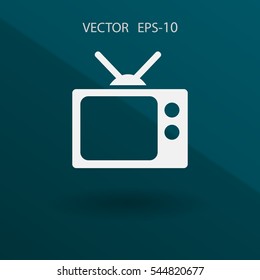 Icono plano de la televisión. ilustración vectorial