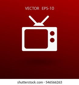 Flat icon of tv. vector illustration